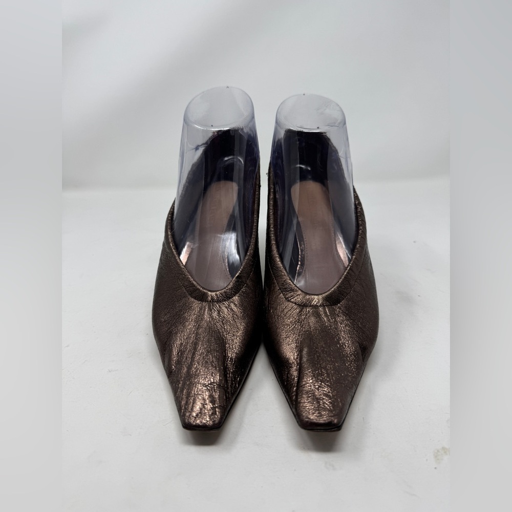 Bottega Veneta Brown Mettalic Almond Pumps - Picture 2 of 10